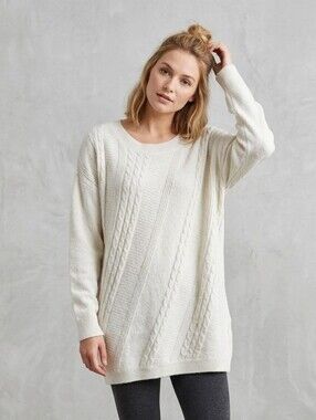 Reitmans Cozy Off-White Cable Knit Tunic Sweater Cabincore Plus Size 2X